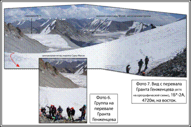 фото 06 Группа на перевале Гранта Генженцева  фото 07 Вид с перевала Гранта Генженцева на восток
